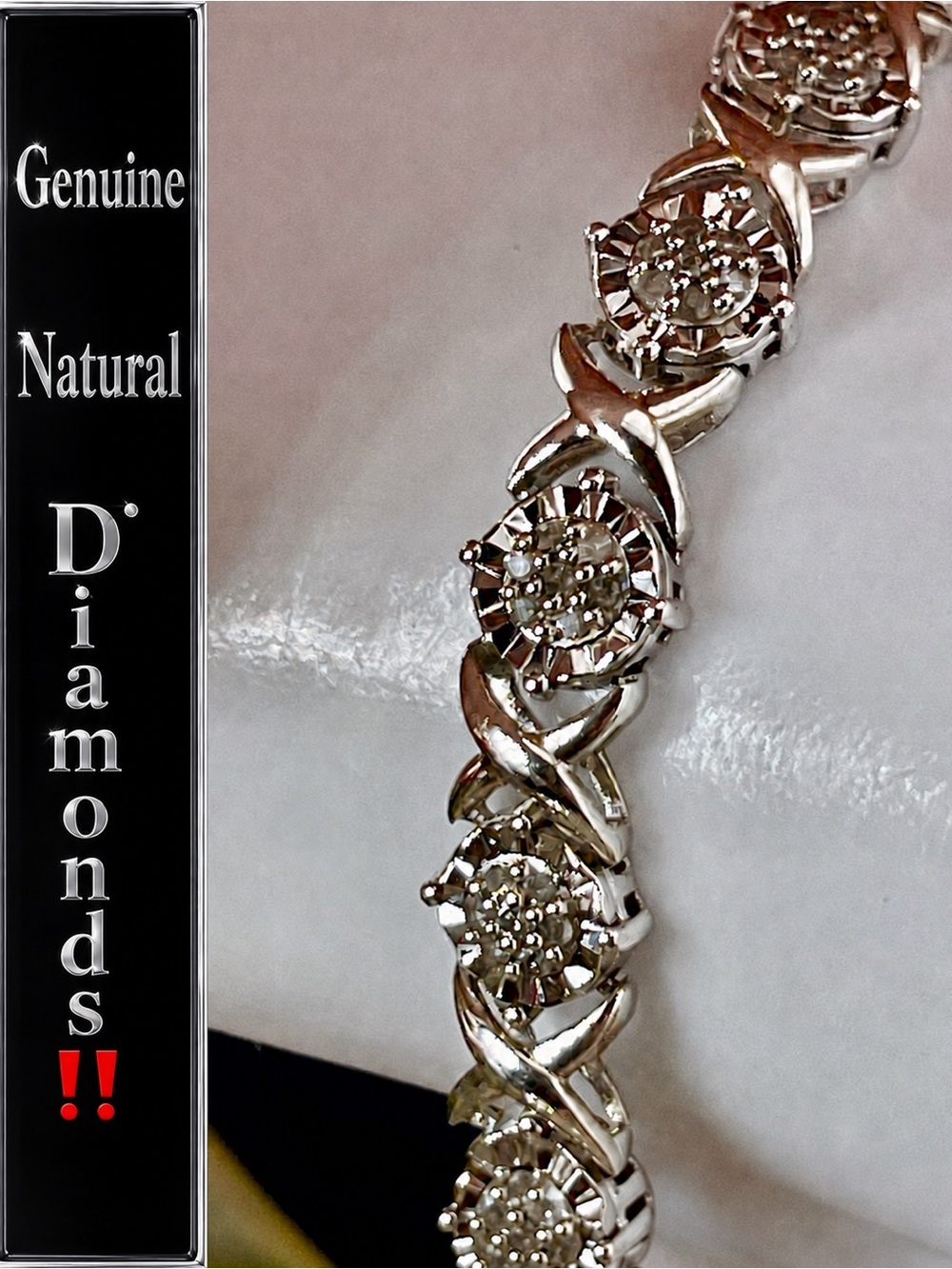 DEAL‼️1.25ct Diamond Tennis Bracelet 7.5" 14k white Gold Electroplated on 925